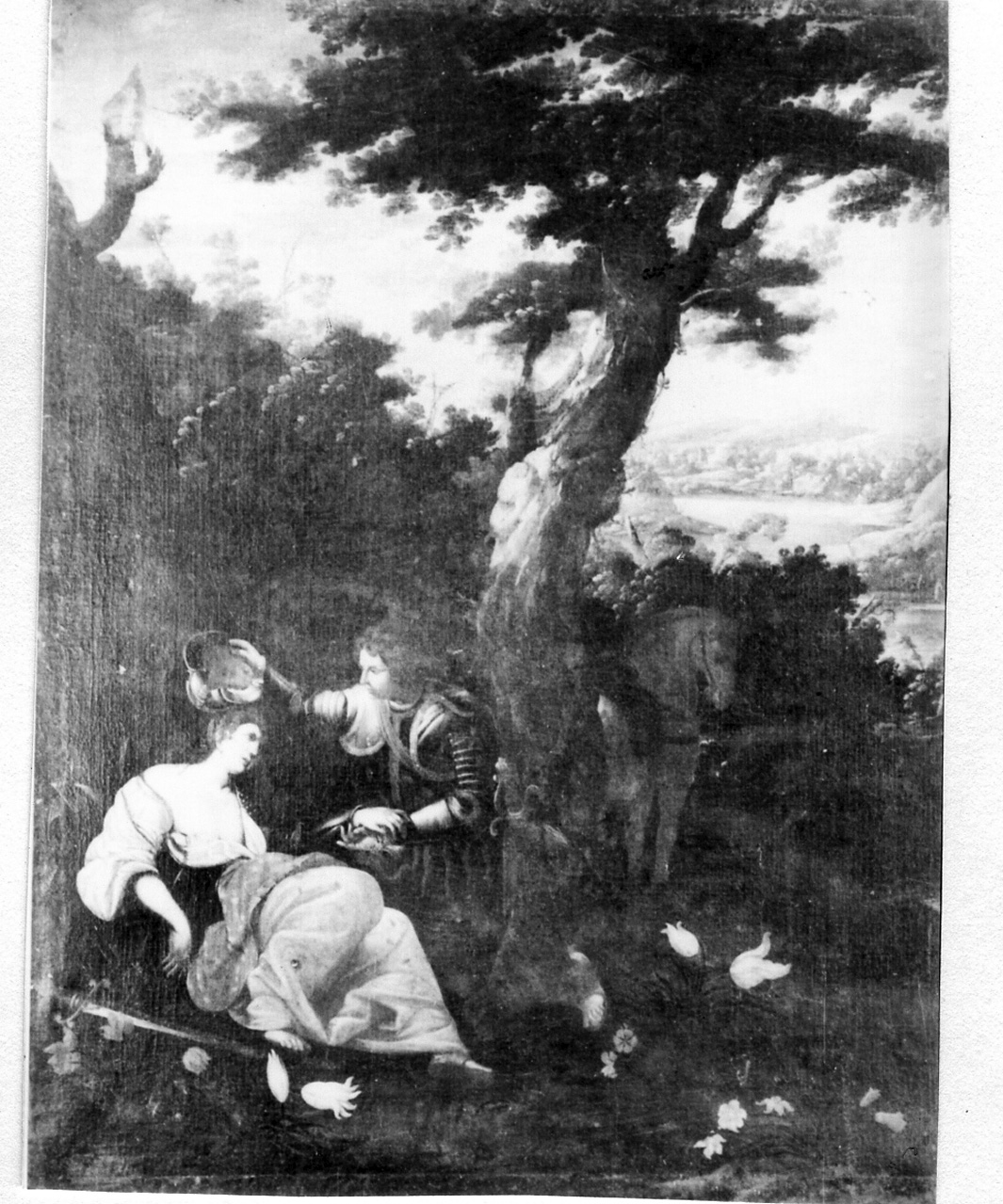 paesaggio con Tancredi e Clorinda (dipinto) di Bril Paul (primo quarto sec. XVII)