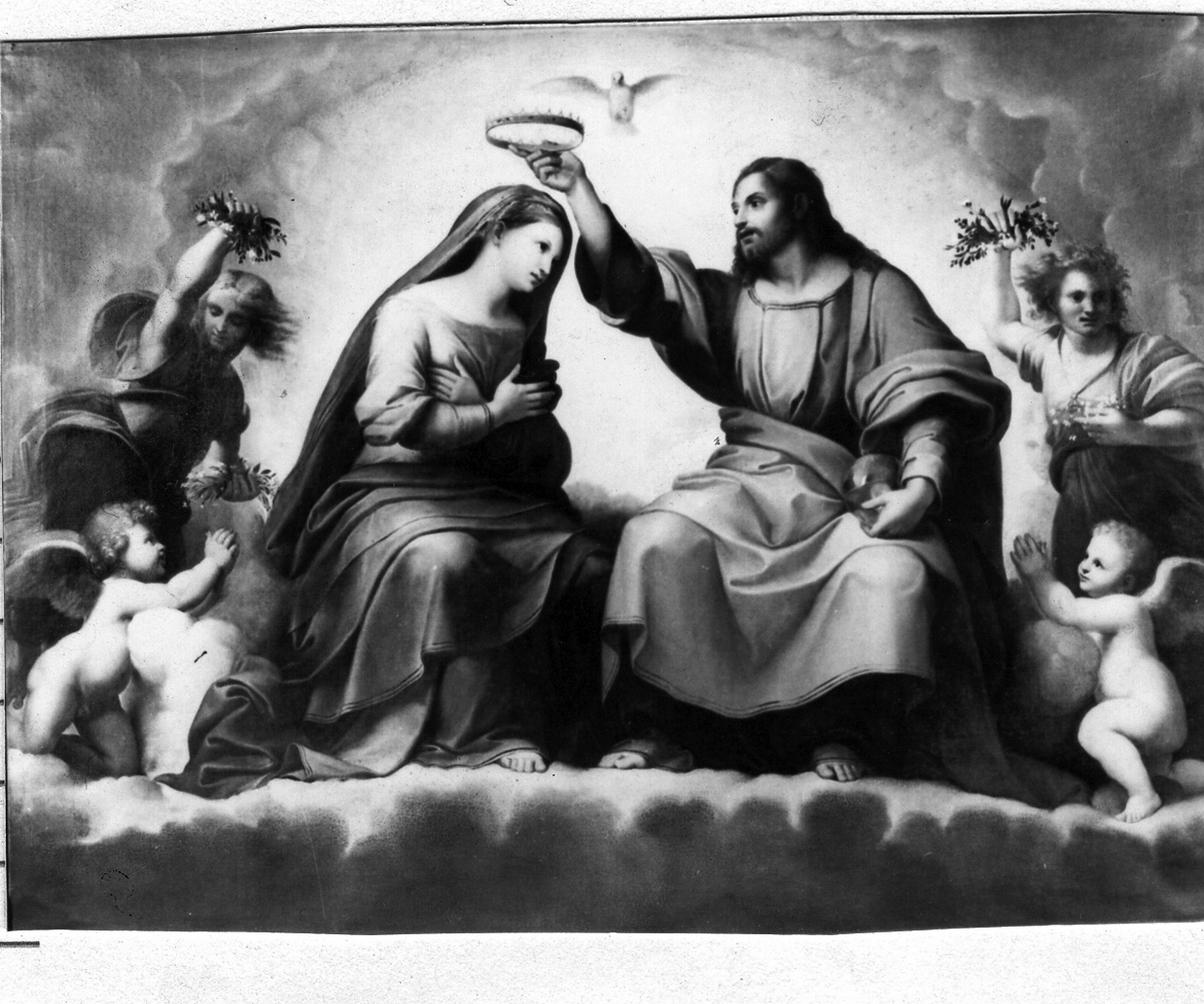 incoronazione di Maria Vergine (dipinto) di Scetta Angelo (seconda metà sec. XIX)