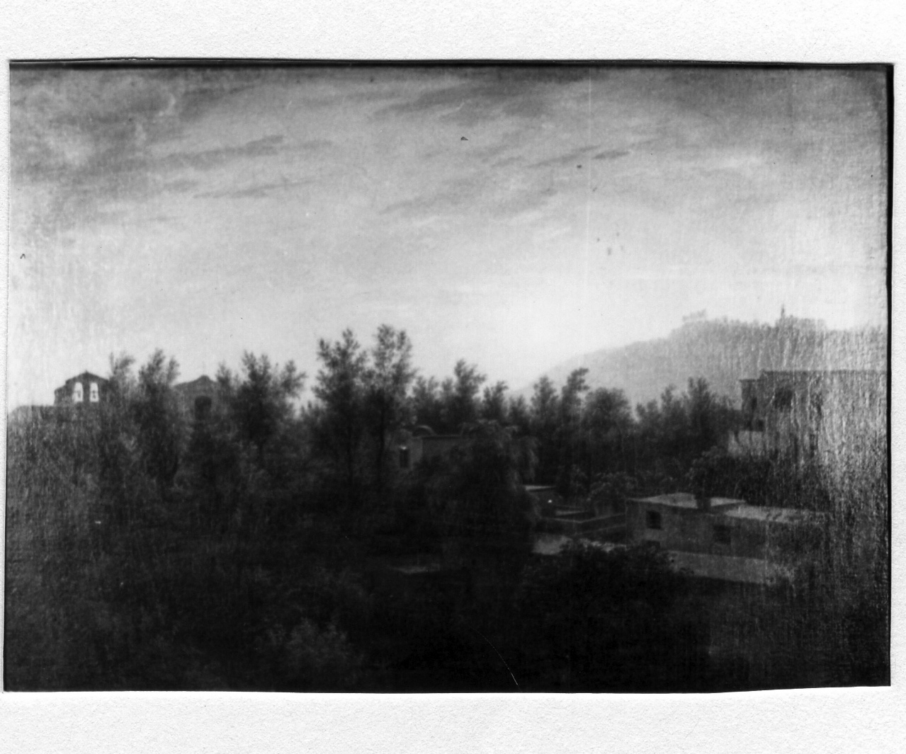 paesaggio con chiesa (dipinto) di Schimdt August (sec. XIX)