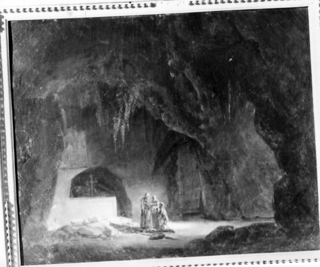 Battesimo di un guerriero in una catacomba (dipinto) di Forbin Auguste de (prima metà sec. XIX)