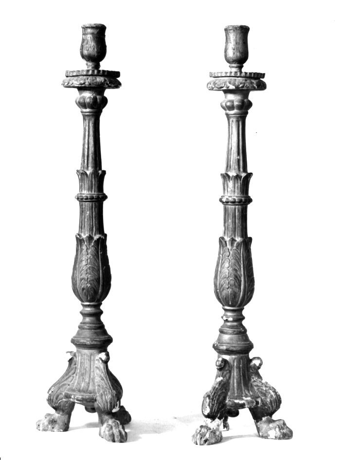 CANDELABRO D'ALTARE, SERIE - manifattura napoletana (Prima metà sec. XIX)