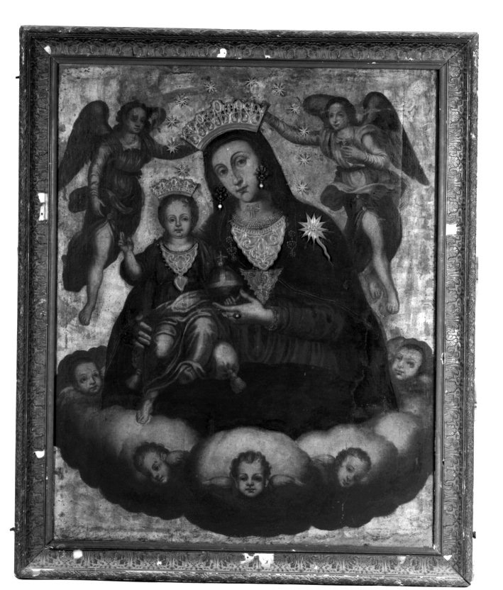 MADONNA CON BAMBINO (DIPINTO) - AMBITO NAPOLETANO (Prima metà sec. XIX)