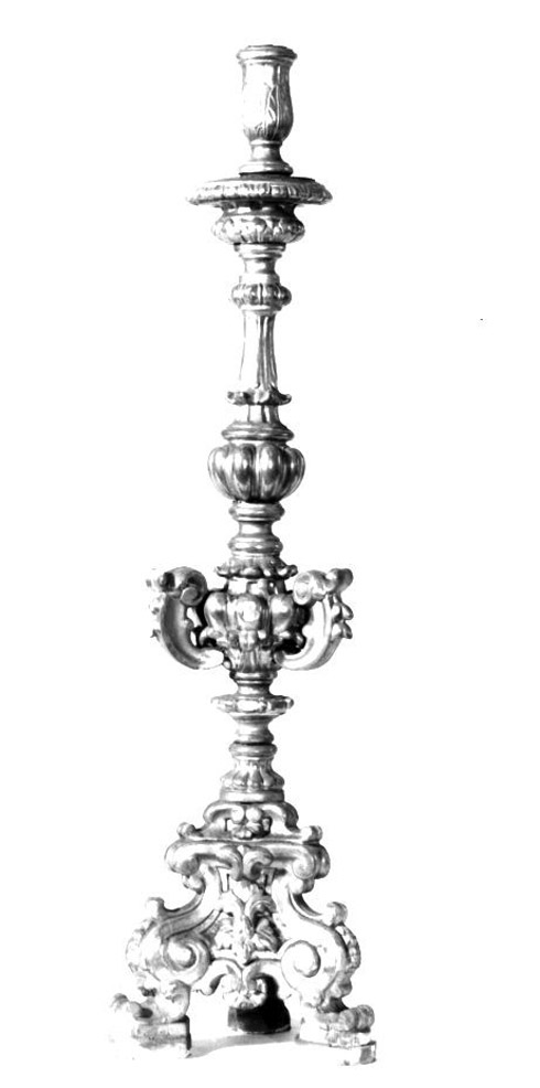 CANDELABRO D'ALTARE, SERIE - manifattura napoletana (Prima metà sec. XVIII)