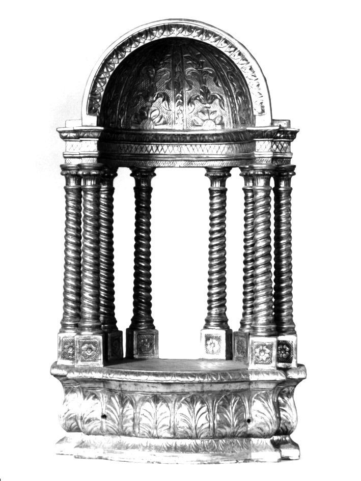 BALDACCHINO DI TRONETTO PER ESPOSIZIONE EUCARISTICA - manifattura napoletana (Prima metà sec. XIX)