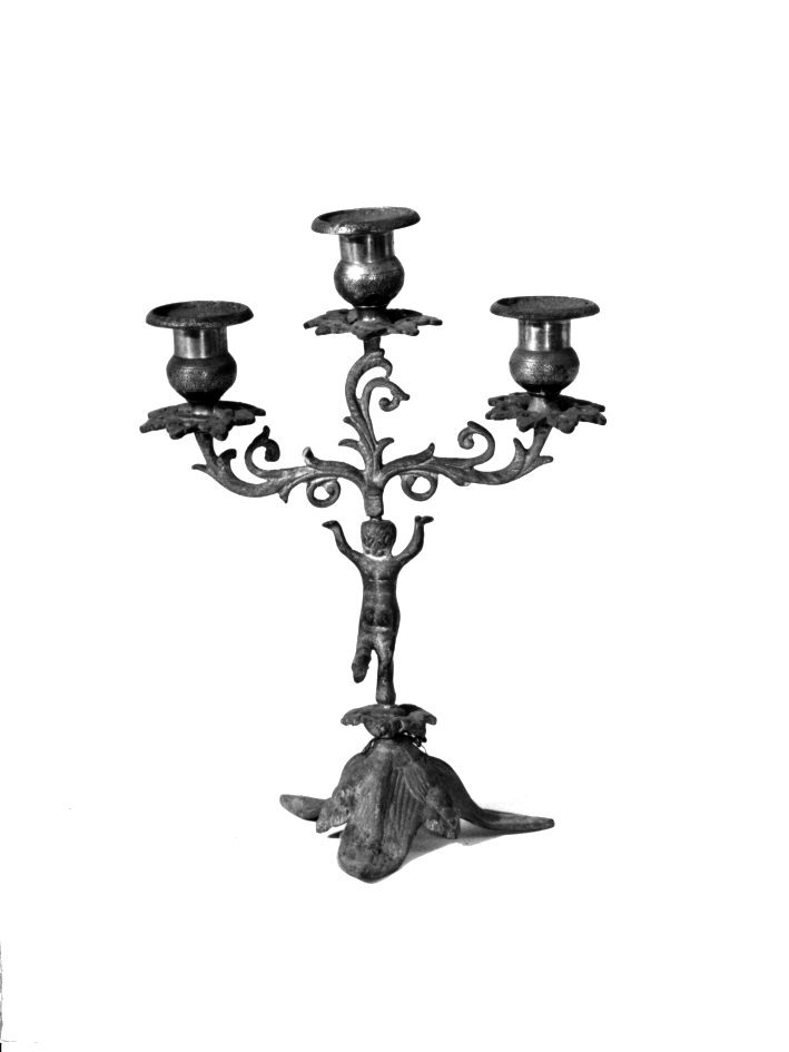 CANDELABRO - A TRE BRACCI, SERIE - manifattura napoletana (PRIMO QUARTO sec. XX)