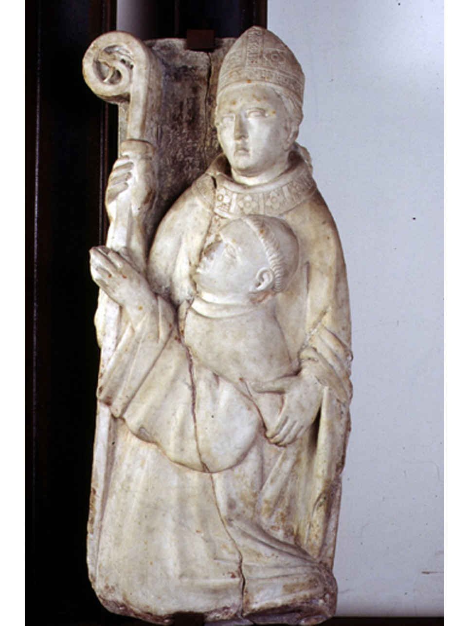 Sant'Agrippino con un fedele (scultura, elemento d'insieme) di Bertini Giovanni (maniera) (seconda metà sec. XIV)