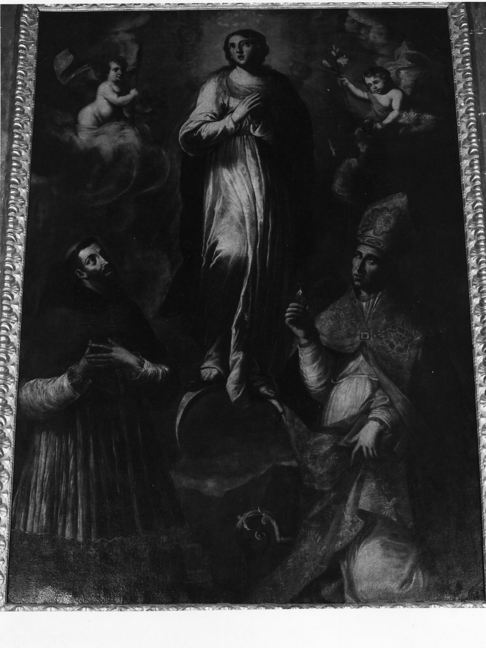 Santa Maria della Sanità tra San Carlo Borromeo e San Gennaro (dipinto) - ambito campano (seconda metà sec. XVII)