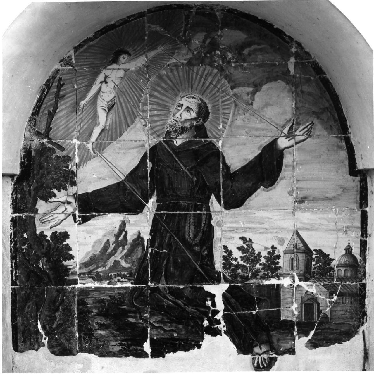 San Francesco d'Assisi riceve le stimmate (decorazione a smalto) - bottega napoletana (seconda metà sec. XVIII)