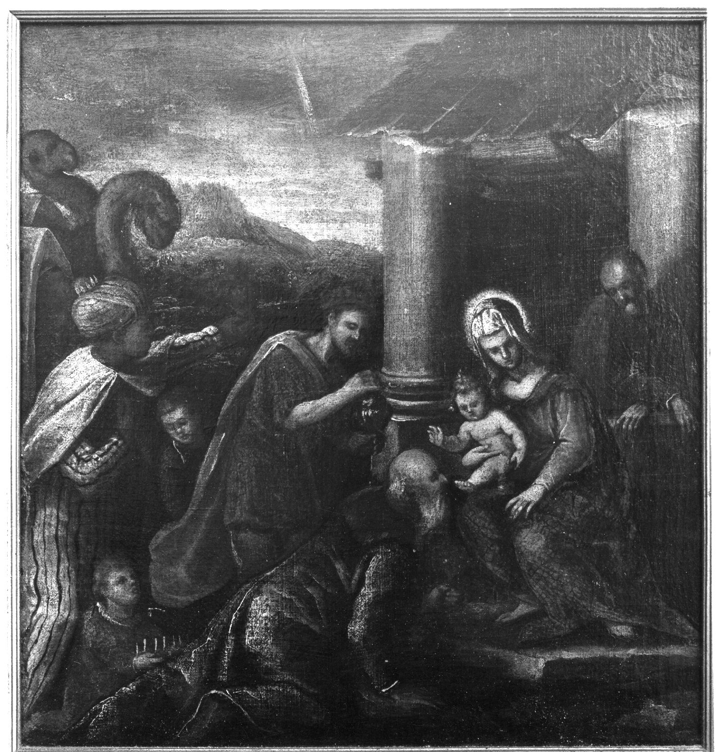adorazione dei Re Magi (dipinto) - ambito napoletano (prima metà sec. XVII)