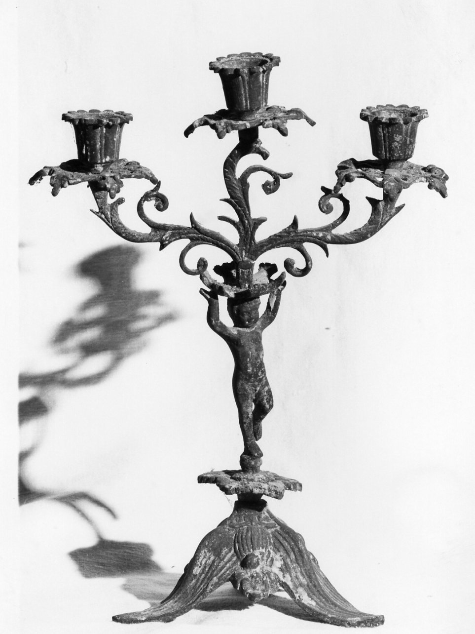 candeliere d'altare, serie - bottega napoletana (primo quarto sec. XX)