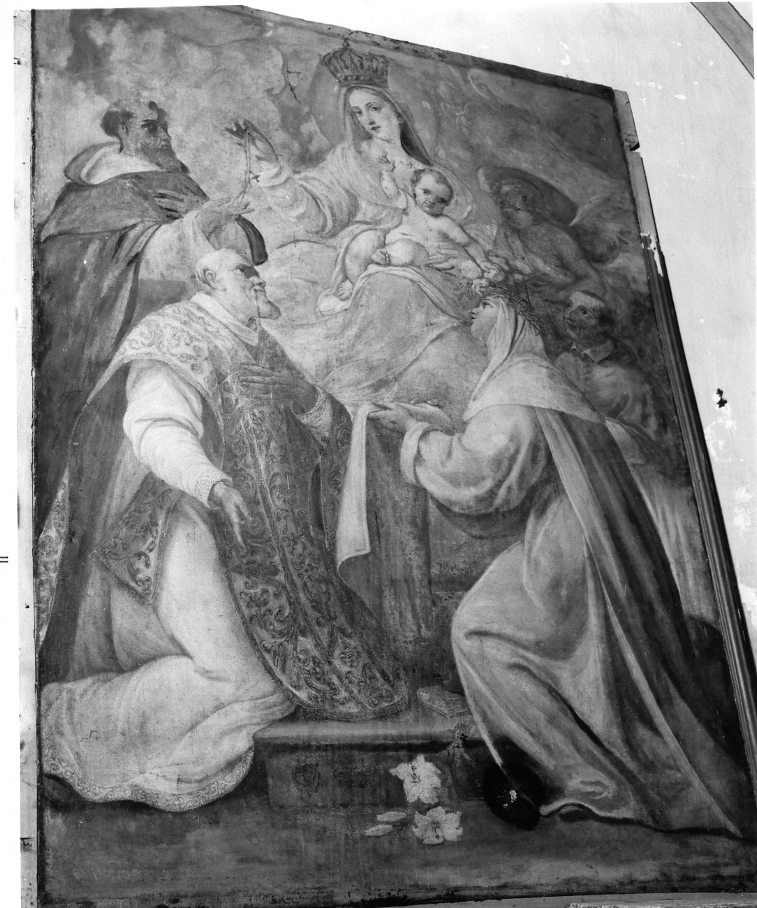 Madonna con Bambino e Santi (dipinto) di Castellano Giuseppe (sec. XVII)