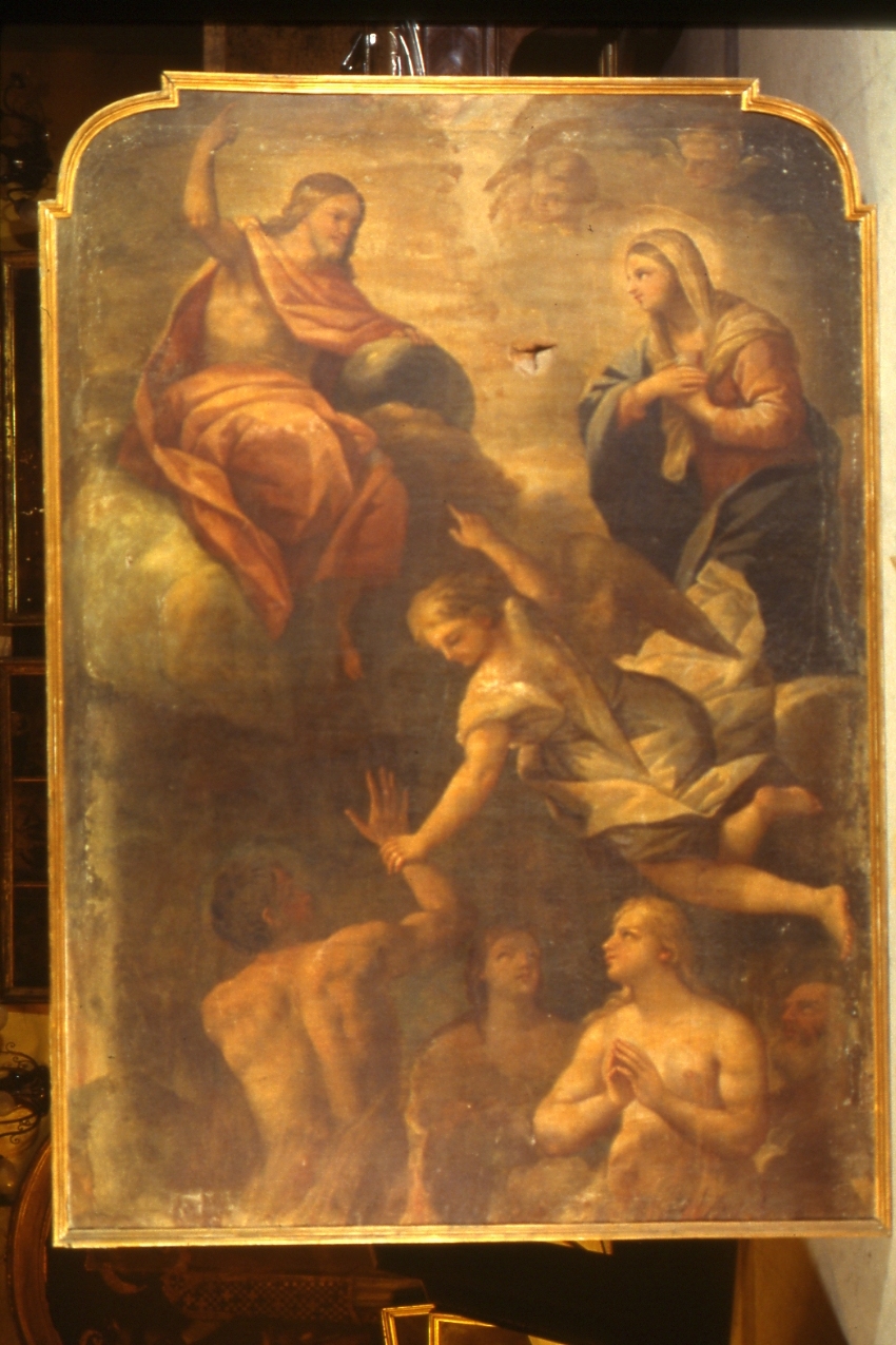 Madonna e Gesù Cristo tra le anime purganti (dipinto) - ambito napoletano (sec. XVIII)