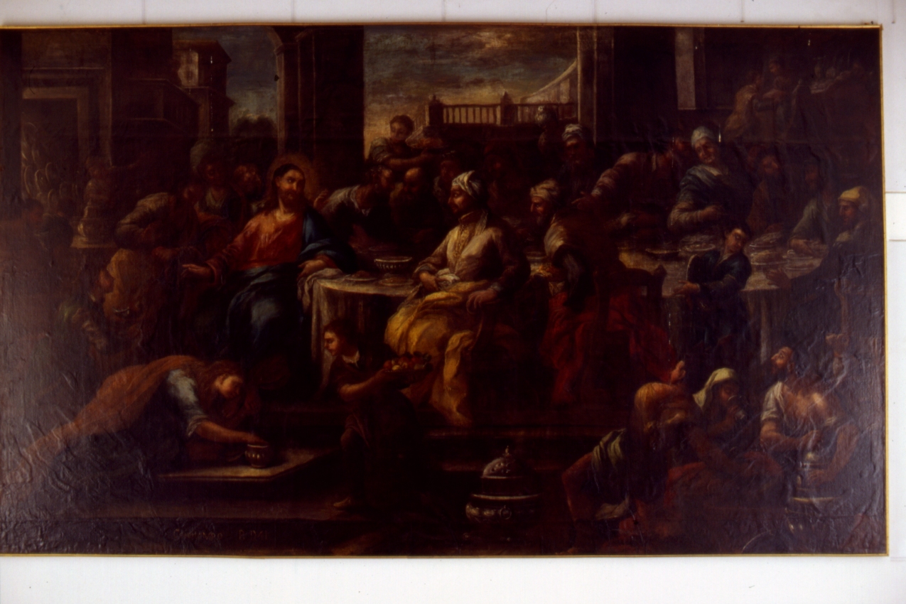 cena in casa di Simone il fariseo (dipinto) di Cenatiempo Gerolamo (sec. XVIII)