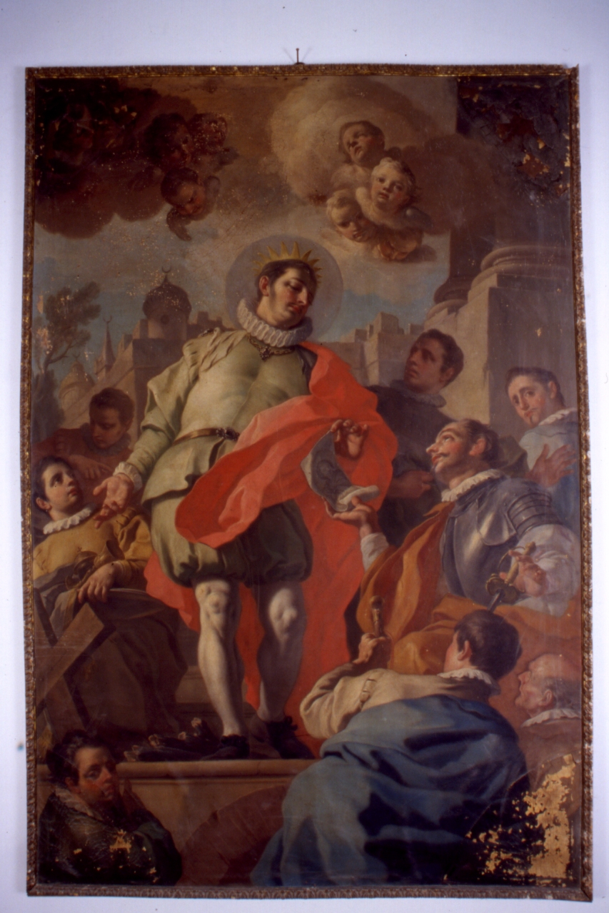 San Carlo Magno rinuncia al laicato (dipinto, ciclo) di De Mura Francesco (terzo quarto sec. XVIII)