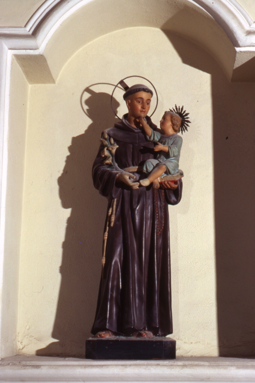 Sant'Antonio da Padova con il bambino (statua) - bottega napoletana (metà sec. XX)