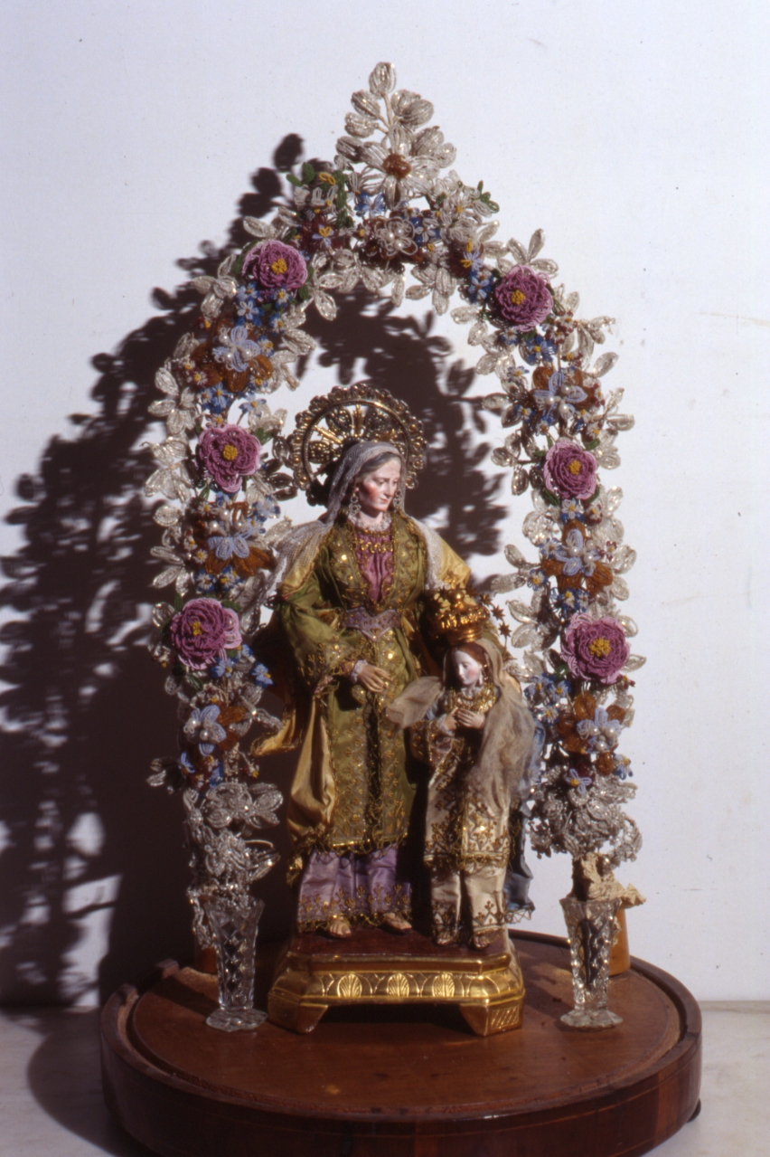 Maria Vergine bambina e Sant'Anna (statuetta devozionale) - bottega napoletana (seconda metà sec. XIX)