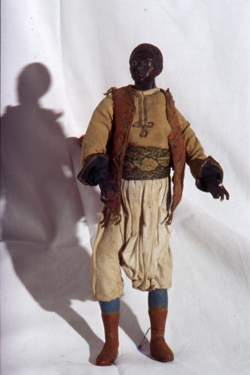 figura di servitore (statuetta di presepio, elemento d'insieme) - bottega napoletana (inizio sec. XIX)