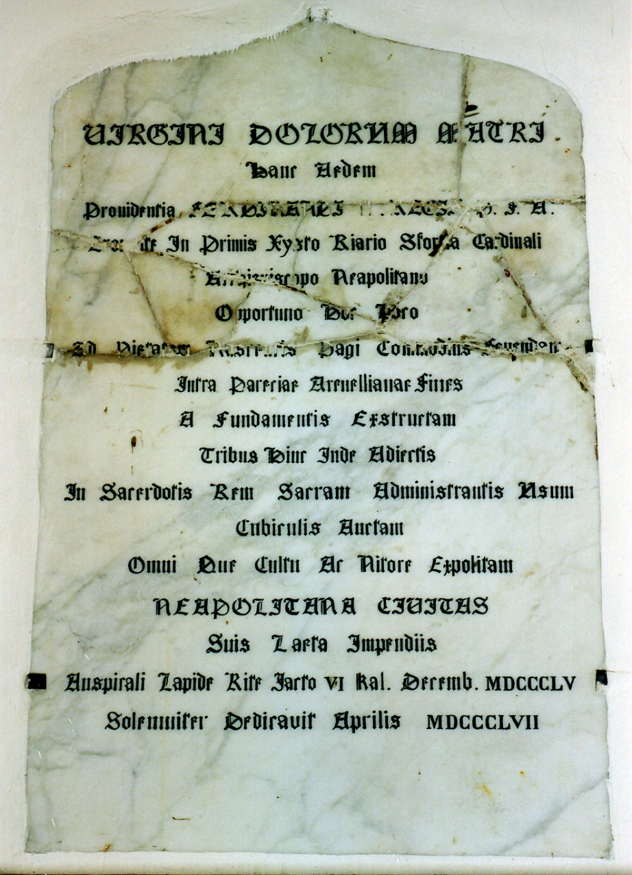 lapide commemorativa - bottega napoletana (terzo quarto sec. XIX)