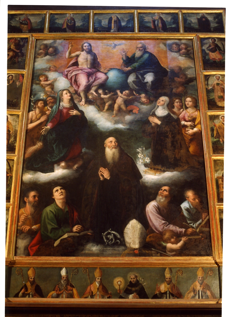 gloria di angeli e colomba dello Spirito Santo (dipinto) - ambito napoletano (inizio sec. XVI)