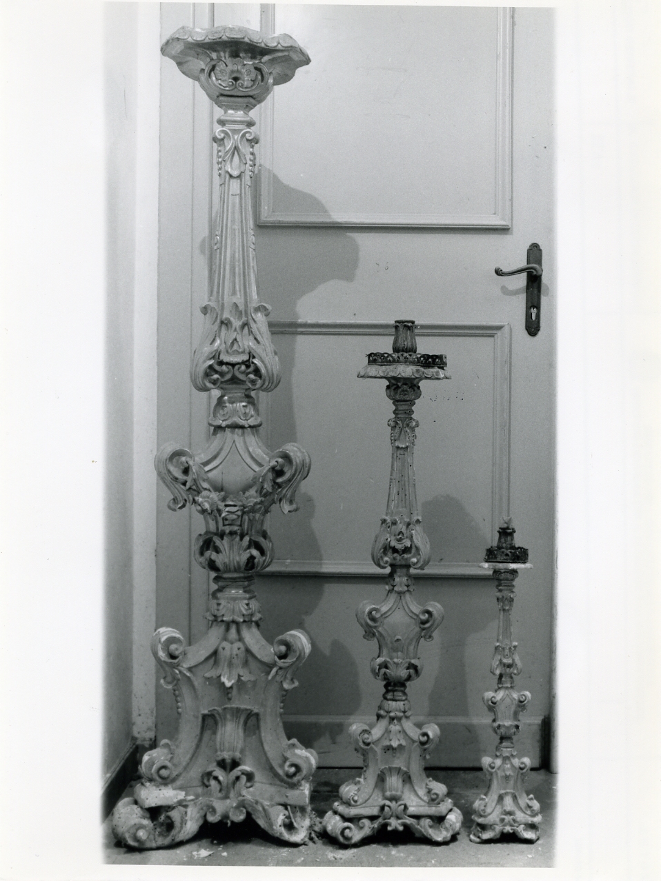 CANDELABRO D'ALTARE, SERIE - manifattura napoletana (FINE sec. XVIII)