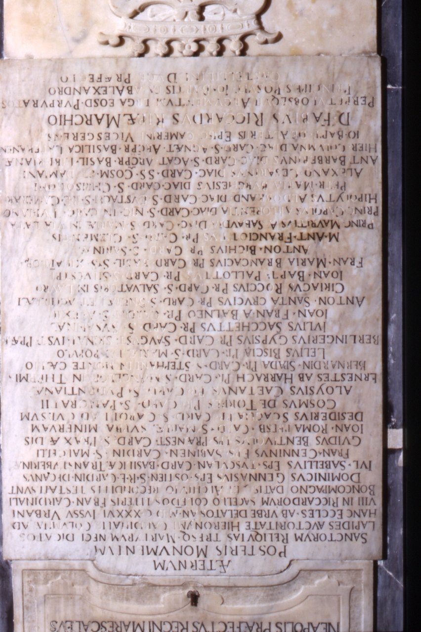 lapide commemorativa - bottega napoletana (sec. XVII)