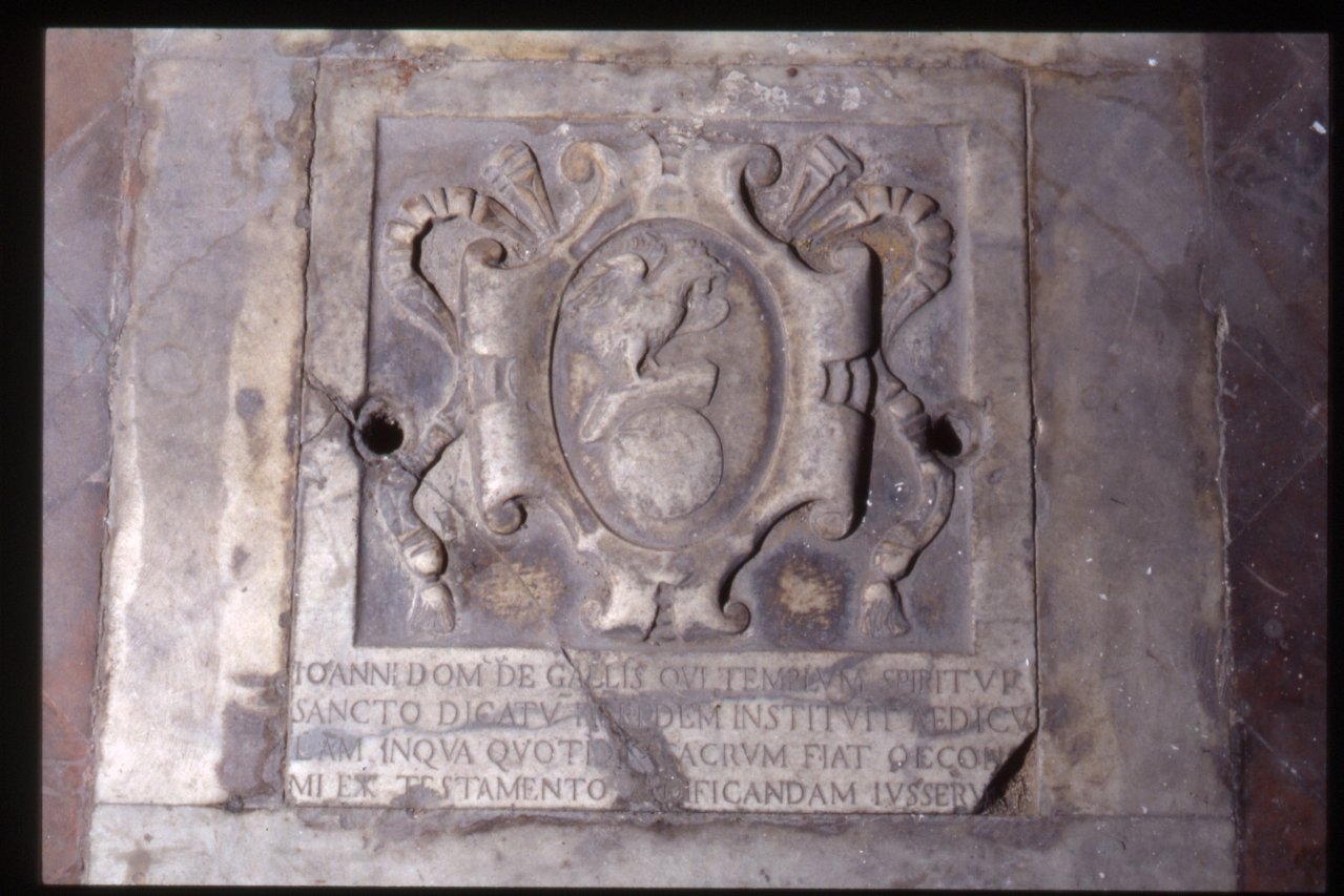 lapide tombale - bottega napoletana (ultimo quarto sec. XVI)