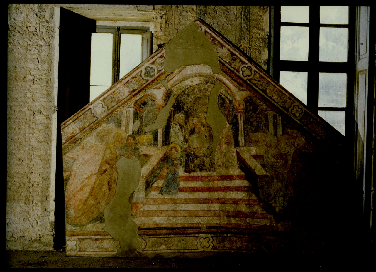 presentazione di Maria Vergine al tempio (dipinto, frammento) di Maestro Delle Storie Di San Ladislao (primo quarto sec. XV)