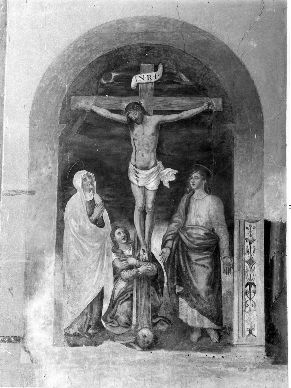 crocifissione di Cristo (dipinto) - ambito napoletano (inizio sec. XVI)