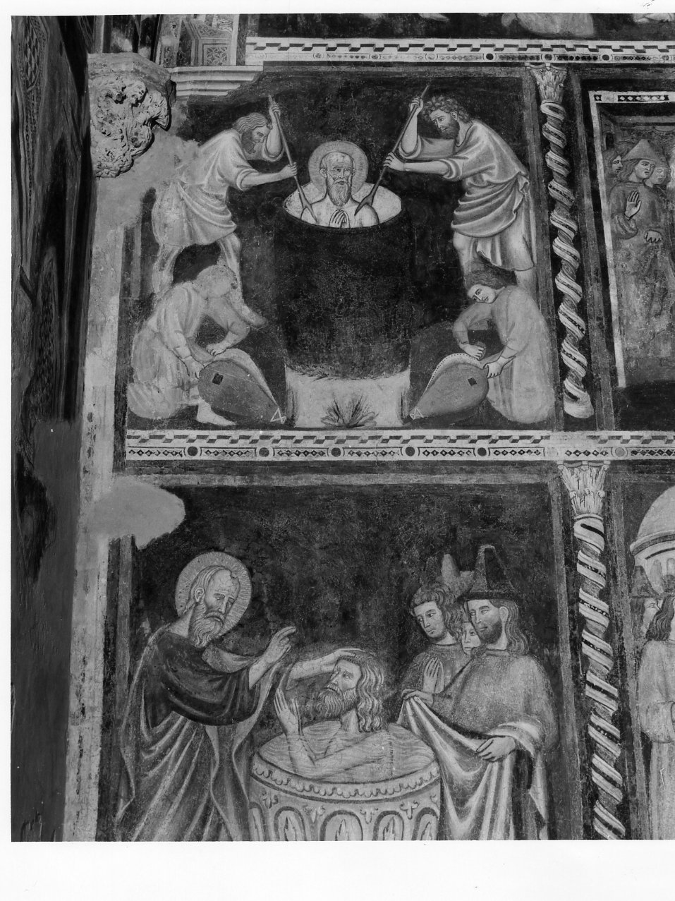 martirio di San Giovanni Evangelista (dipinto) di Cavallini Pietro (scuola) (metà sec. XIV)