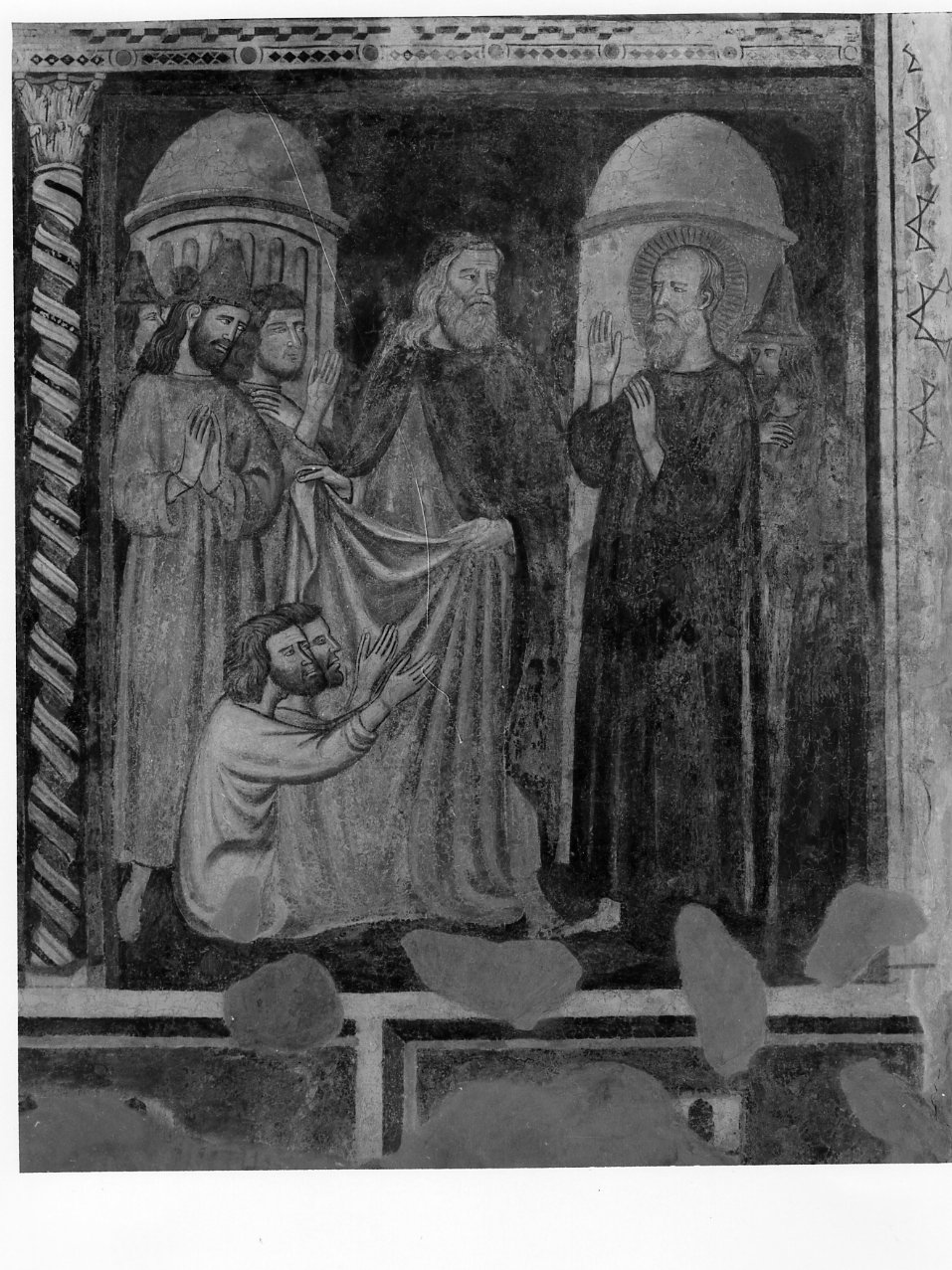 San Giovanni Evangelista resuscita due condannati morti di veleno (dipinto) di Cavallini Pietro (scuola) (metà sec. XIV)