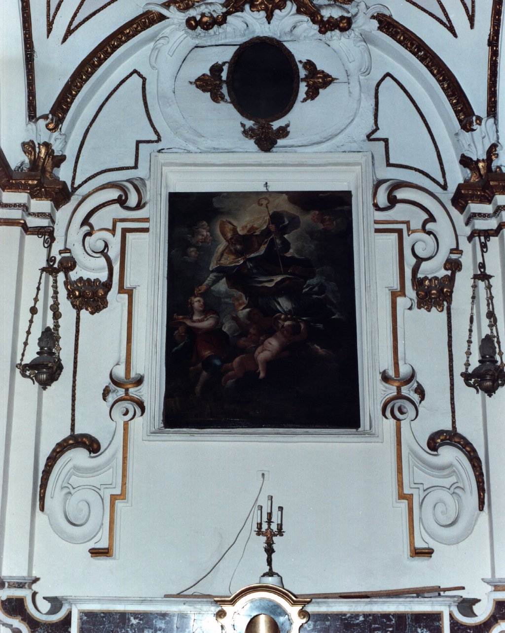 cornice a impostazione architettonica di dipinto - bottega napoletana (prima metà sec. XVIII, sec. XX)