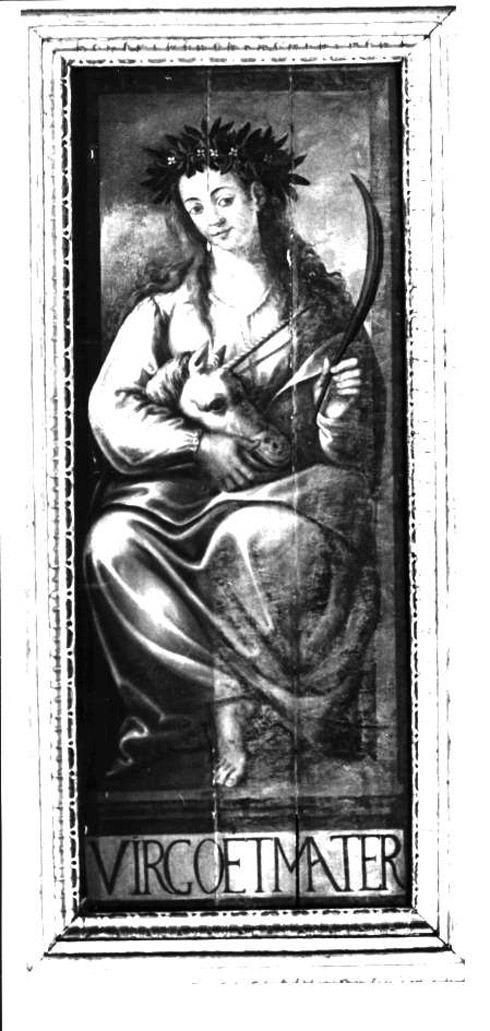 FIGURA ALLEGORICA FEMMINILE (DIPINTO, ELEMENTO D'INSIEME) - AMBITO NAPOLETANO (Sec. XVI)