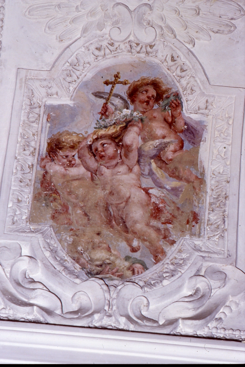 putti con attributo di Santa Caterina (dipinto, elemento d'insieme) di Beinaschi Giovan Battista (metà sec. XVII)