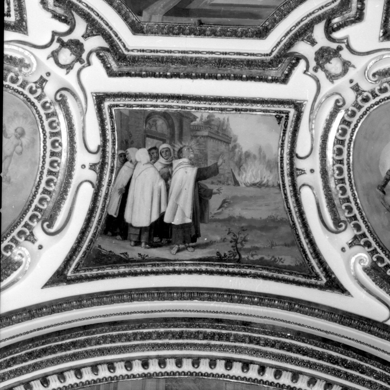 San Giovanni della Croce e frati carmelitani (dipinto) di Azzolino Giovanni Bernardino (sec. XVII)