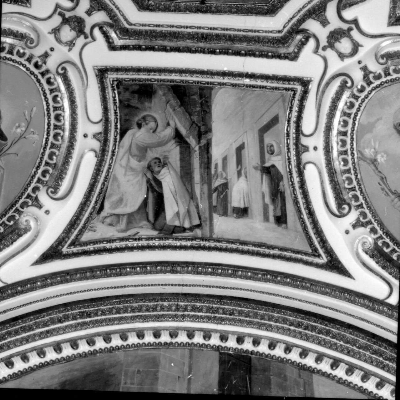 San Giovanni della Croce salvato dalla Vergine (dipinto) di Azzolino Giovanni Bernardino (sec. XVII)
