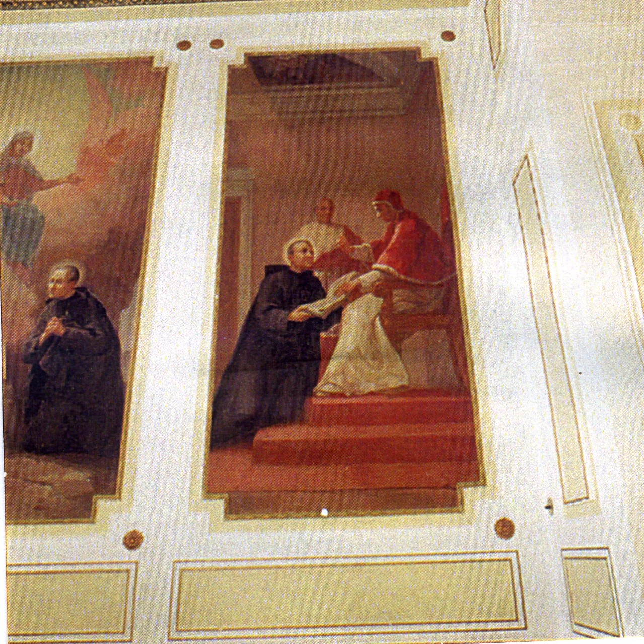 San Paolo della Croce incontra Papa Benedetto XIV (dipinto) di Ballerini Ettore (inizio sec. XX)