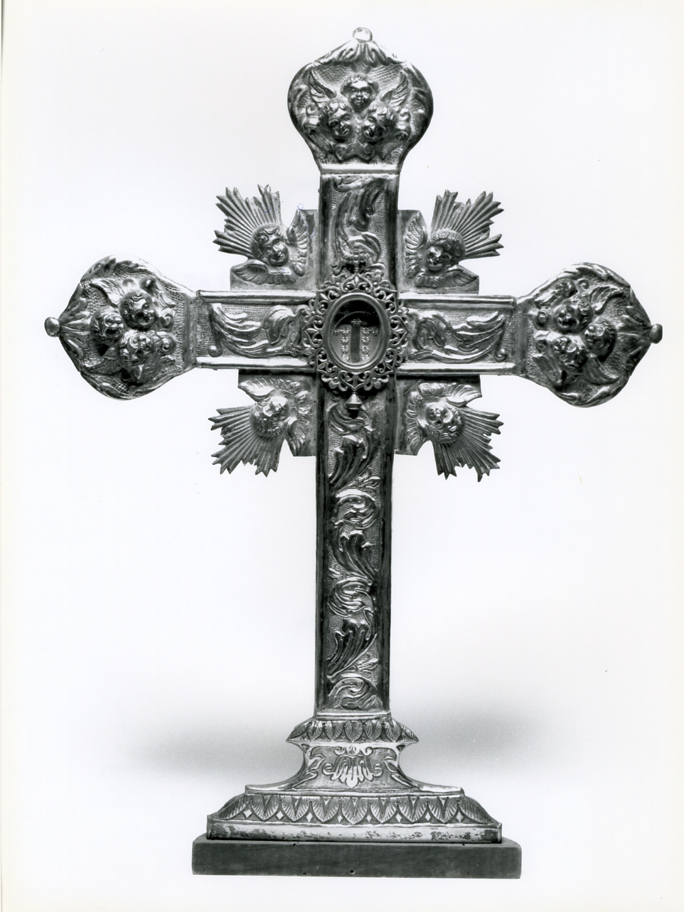 reliquiario - a croce - bottega napoletana (sec. XIX)
