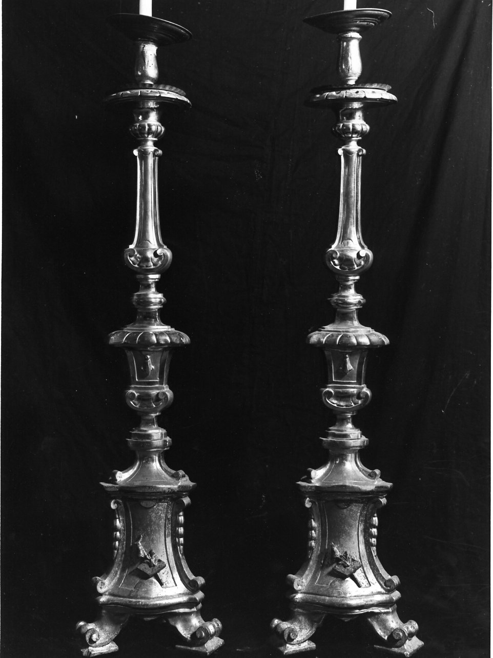 candelabro, serie - bottega napoletana (metà sec. XIX)