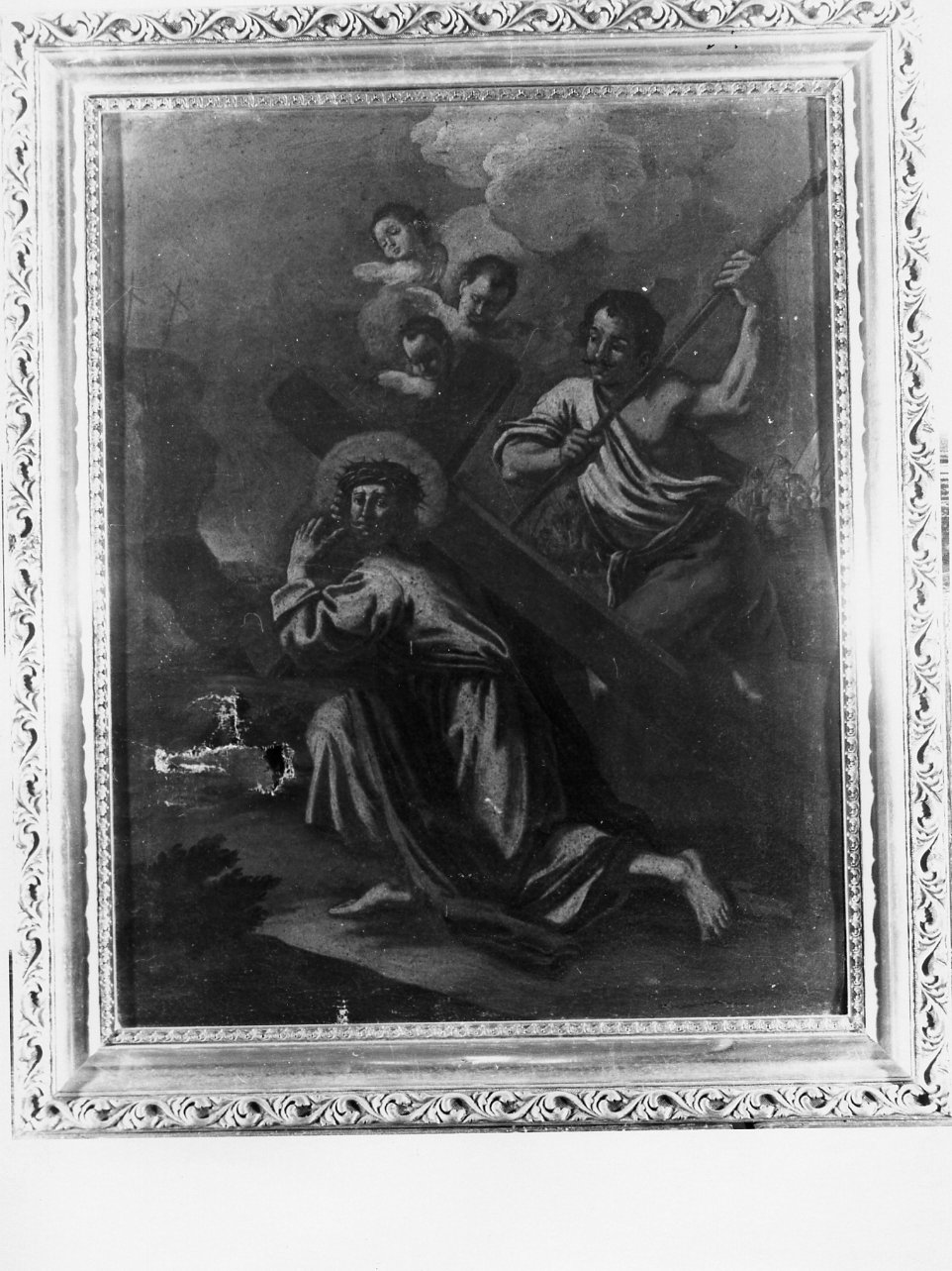 Cristo cade sotto la croce (dipinto) di Solimena Francesco detto Abate Ciccio (cerchia) (seconda metà sec. XVIII)