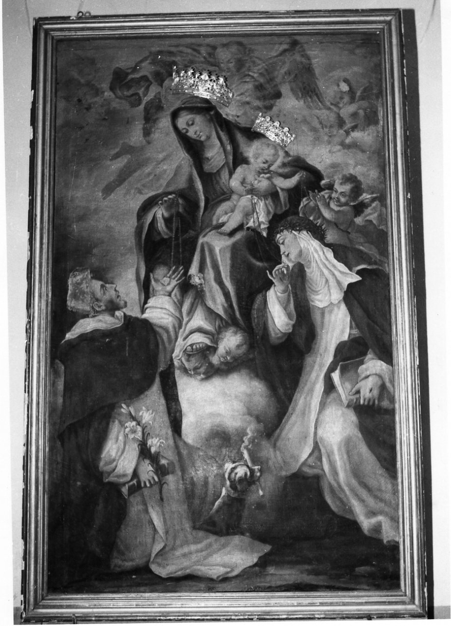 Madonna del Rosario con San Domenico e Santa Caterina da Siena (dipinto, elemento d'insieme) - ambito napoletano (prima metà sec. XVIII)