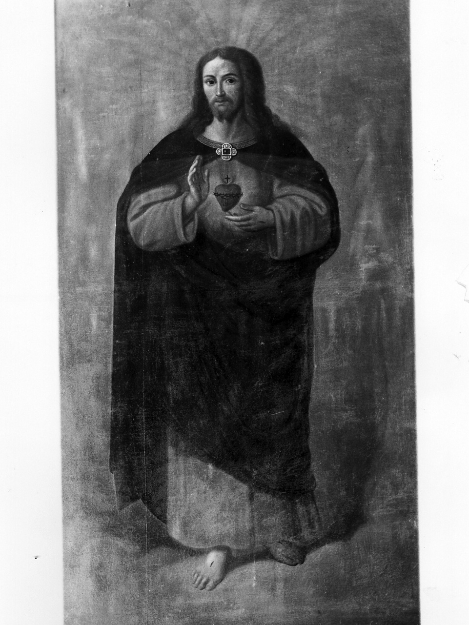 Cristo mostra il sacro cuore (dipinto) - ambito napoletano (seconda metà sec. XVIII)