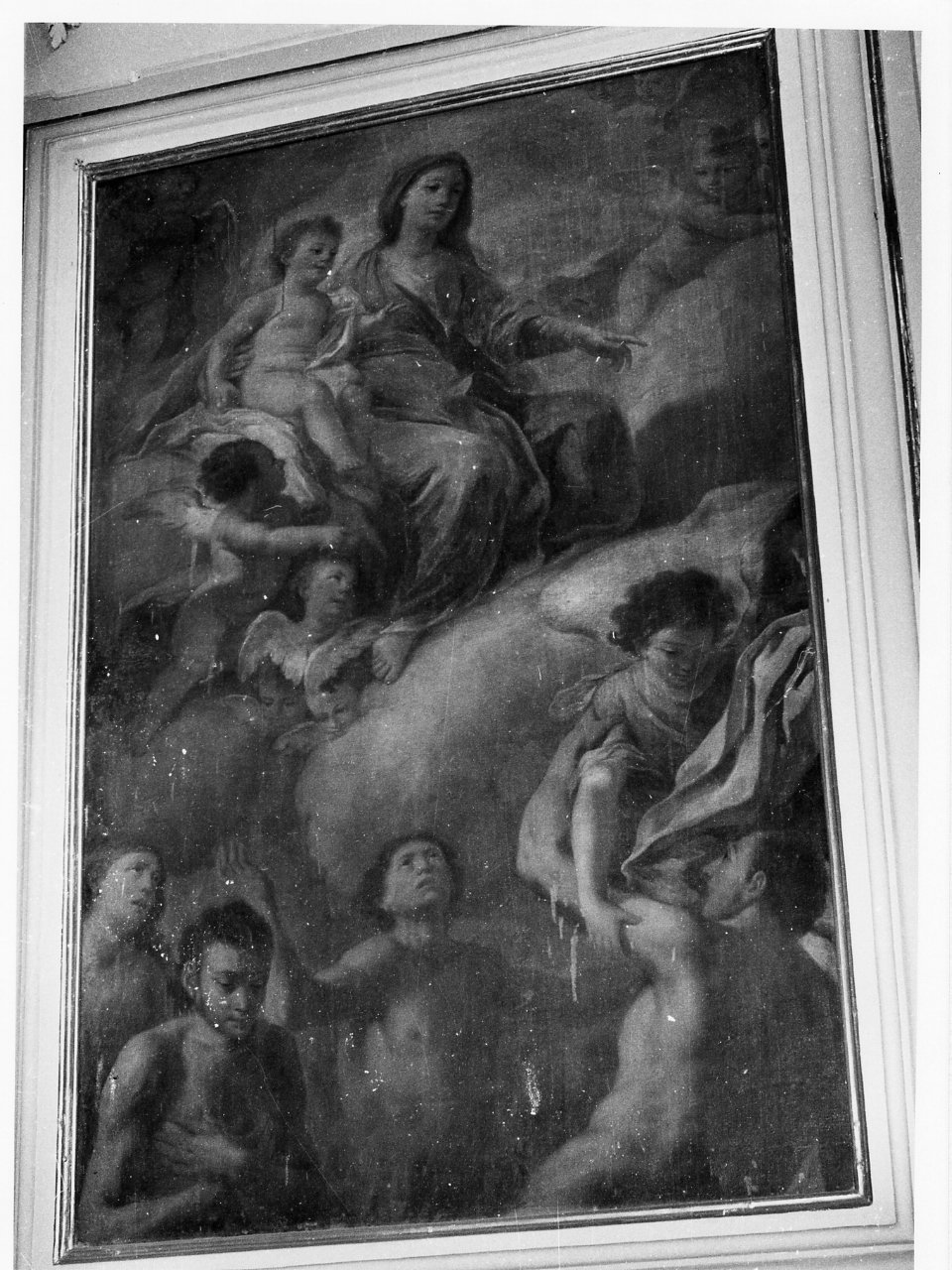 Madonna con personaggi che implorano il suo aiuto (dipinto) - ambito napoletano (prima metà sec. XVIII)