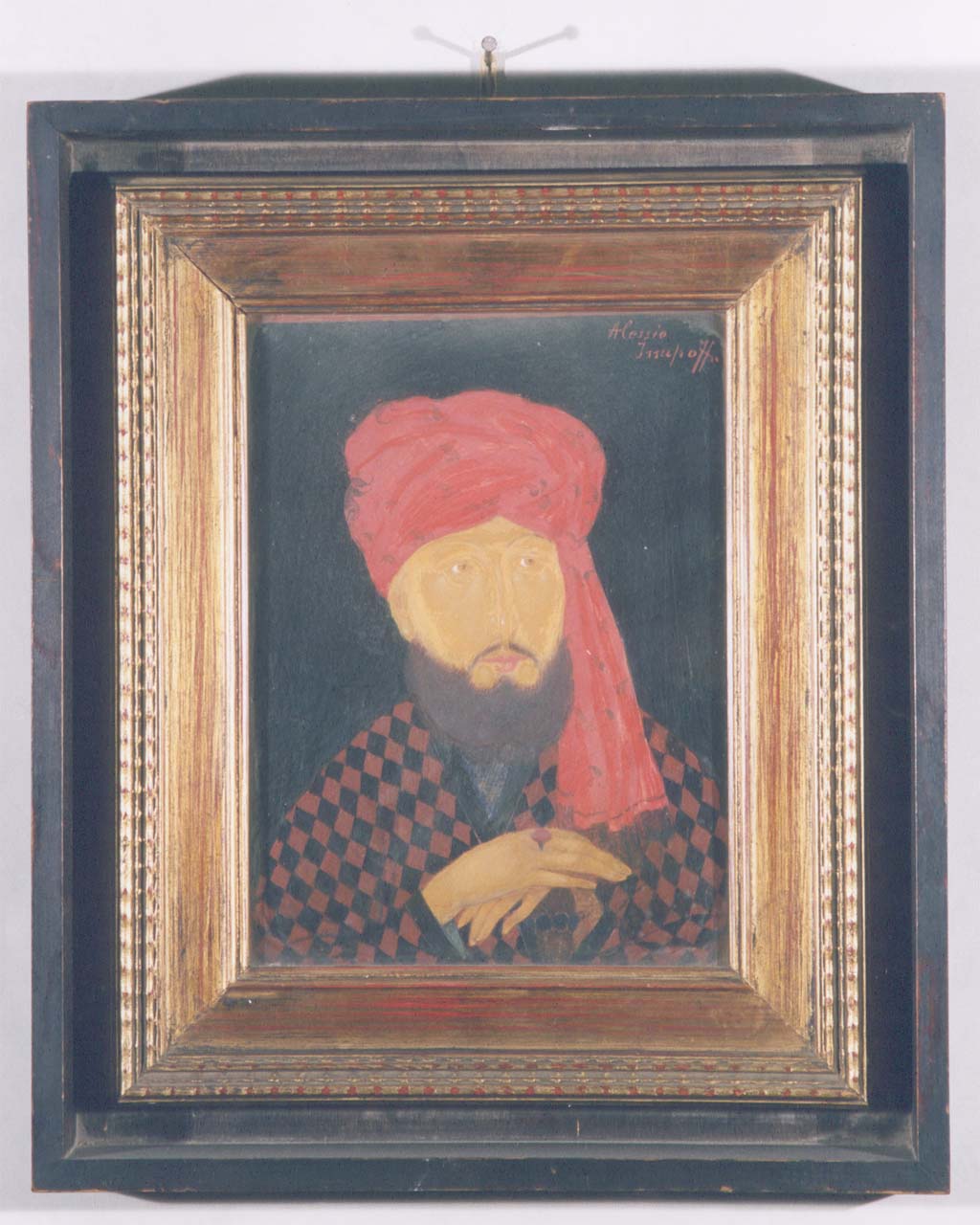 figura maschile con turbante rosso (dipinto) di Issupoff Alessio (sec. XX)