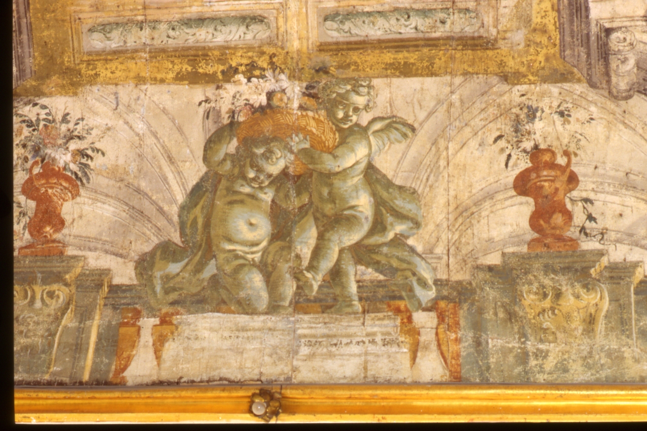 danza di putti (soffitto dipinto, elemento d'insieme) - ambito napoletano (fine sec. XVIII)