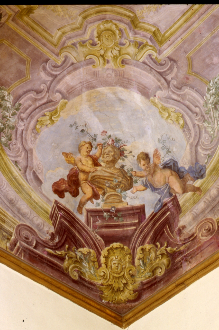 putti (soffitto dipinto, elemento d'insieme) - ambito napoletano (fine sec. XVIII)