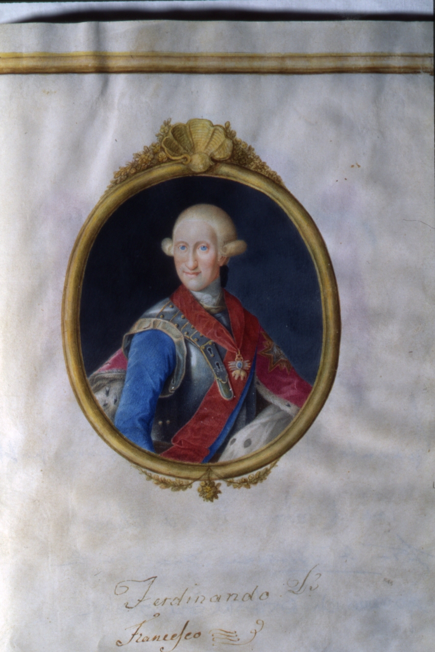 ritratto di re Ferdinando IV di Borbone (miniatura) - ambito napoletano (sec. XVIII)