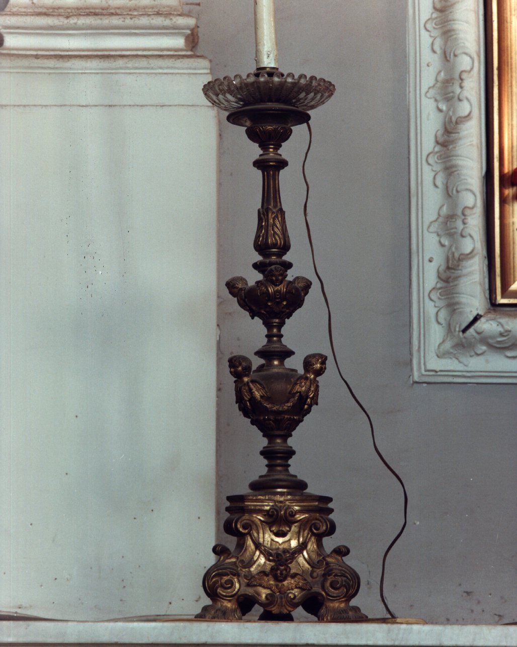 candeliere d'altare, serie - bottega napoletana (sec. XIX)