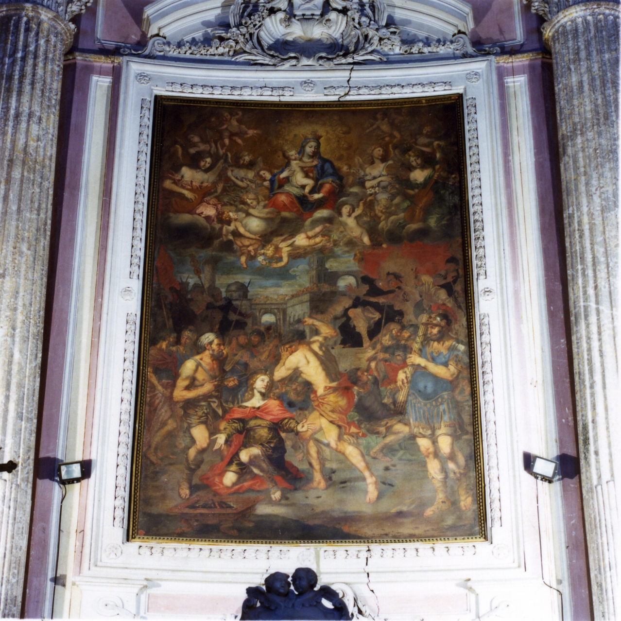 San Potito trafitto dal chiodo infuocato (dipinto) di De Luca Luigi (sec. XVII)