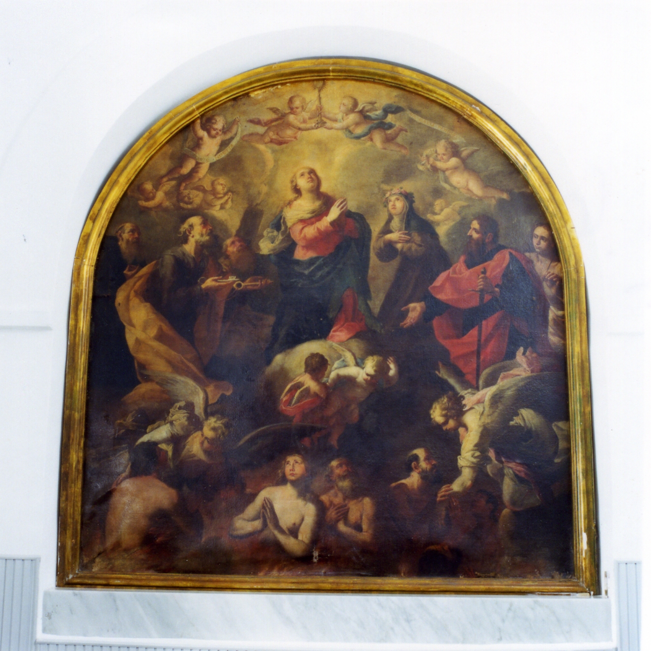Madonna delle anime purganti e santi (dipinto) di Mondo Domenico (seconda metà sec. XVIII)