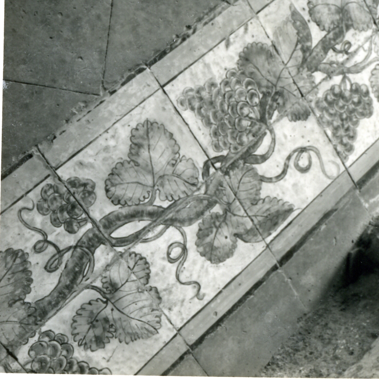 motivi decorativi con tralci di vite (pavimento) - bottega napoletana (fine sec. XVIII)